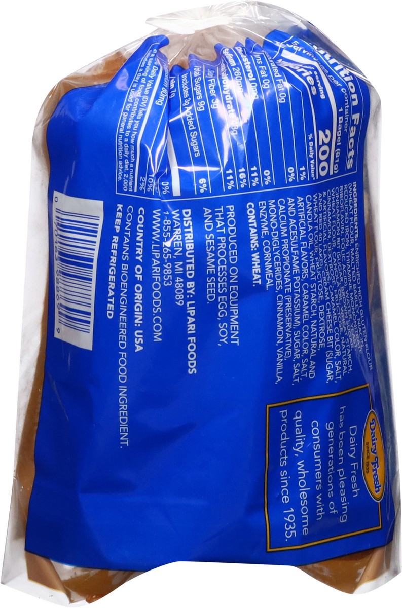 slide 11 of 13, Dairy Fresh Pre-Sliced Cinnamon Sugar Bagels 5 ea, 5 ct