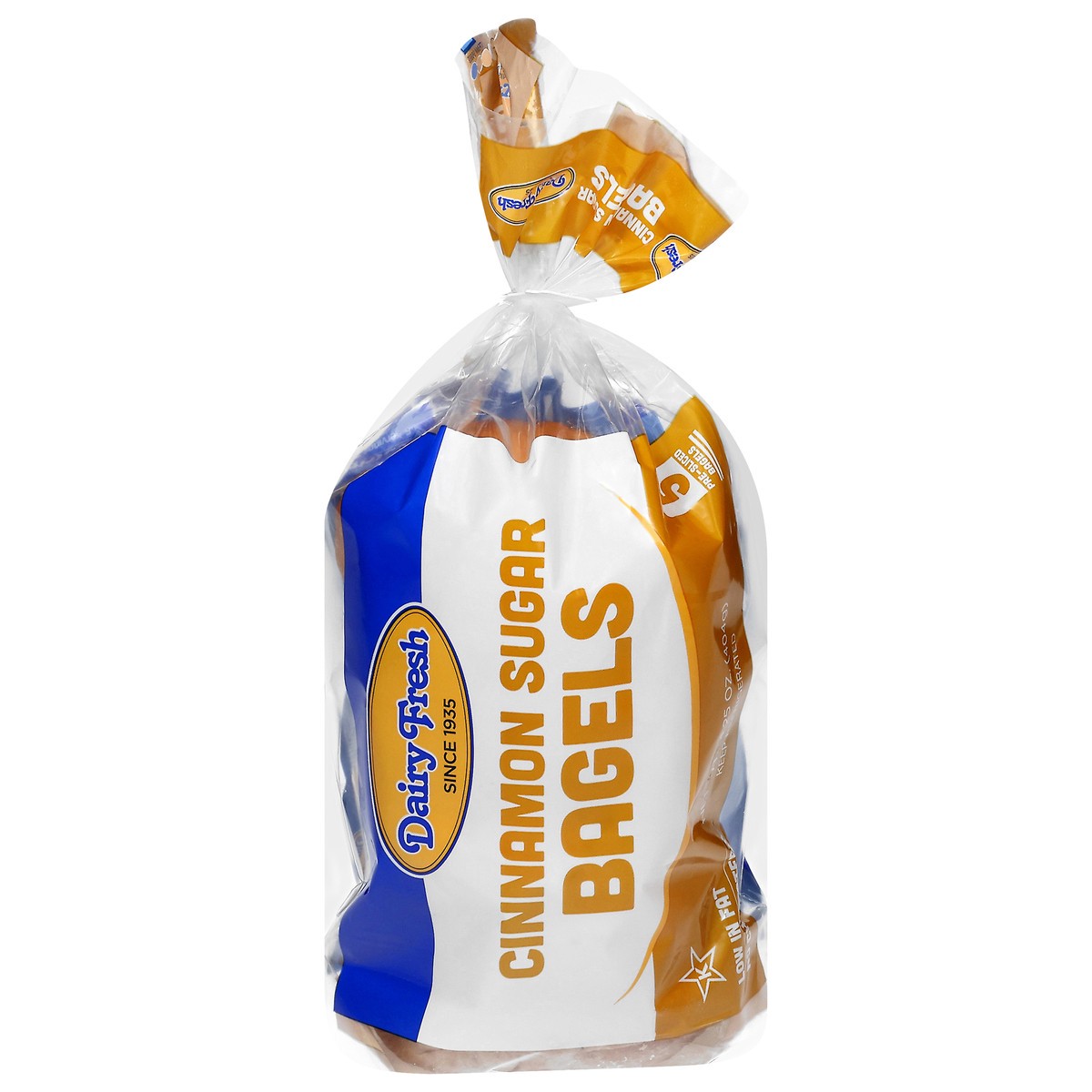 slide 1 of 13, Dairy Fresh Pre-Sliced Cinnamon Sugar Bagels 5 ea, 5 ct