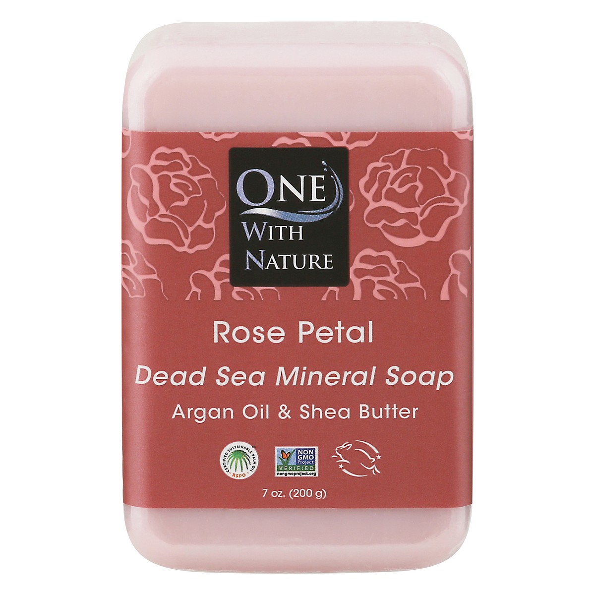 slide 1 of 1, One With Nature Dead Sea Mineral Rose Petal Soap 7 oz, 7 oz