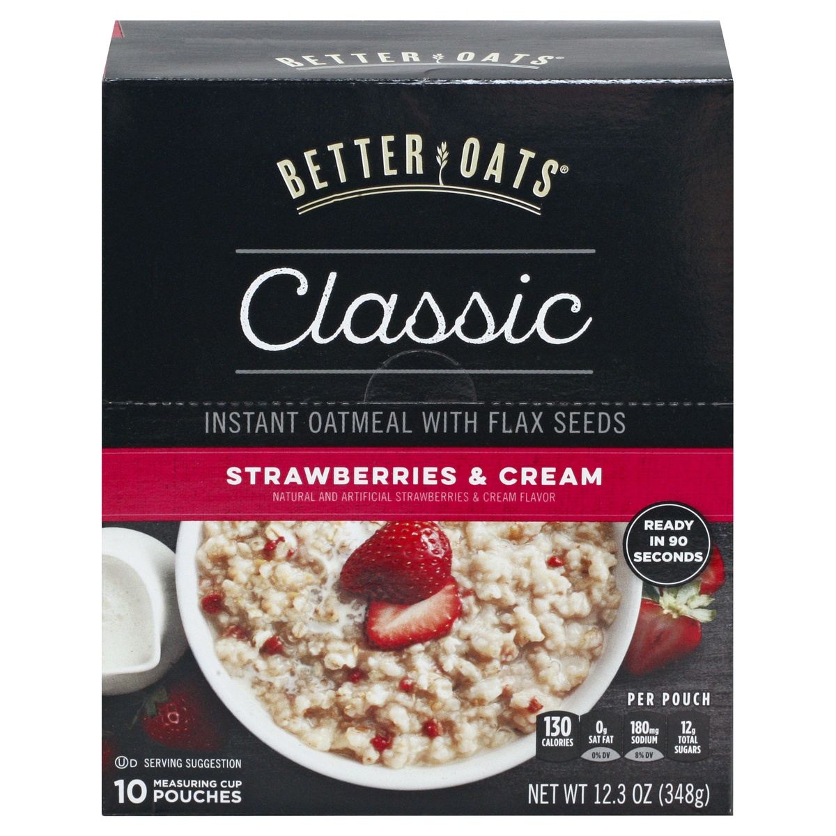 slide 1 of 1, Better Oats Classic Strawberries & Cream Instant Oatmeal With Flax Seeds, 10 ct