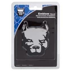 Chroma Black & Chrome Pitbull Injected Emblem Decal