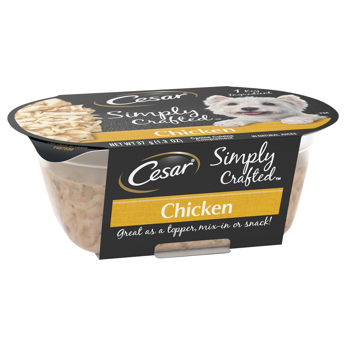 slide 5 of 8, Cesar Simply Crafted Chicken Adult Wet Dog Food - 1.3oz, 1.3 oz