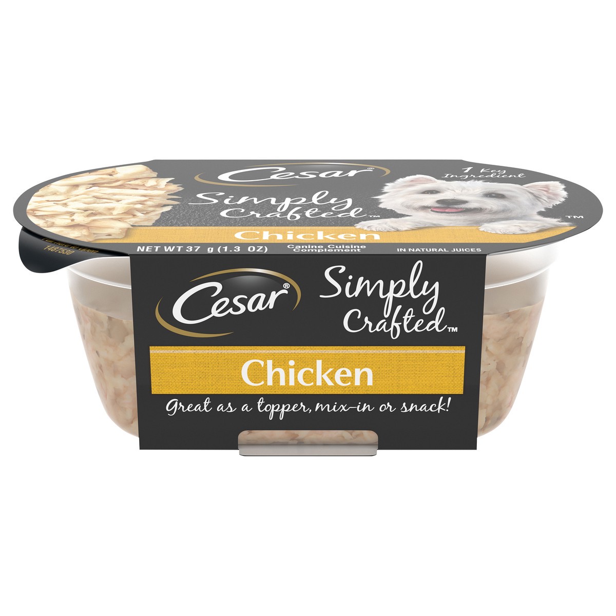 slide 1 of 8, Cesar Simply Crafted Chicken Adult Wet Dog Food - 1.3oz, 1.3 oz