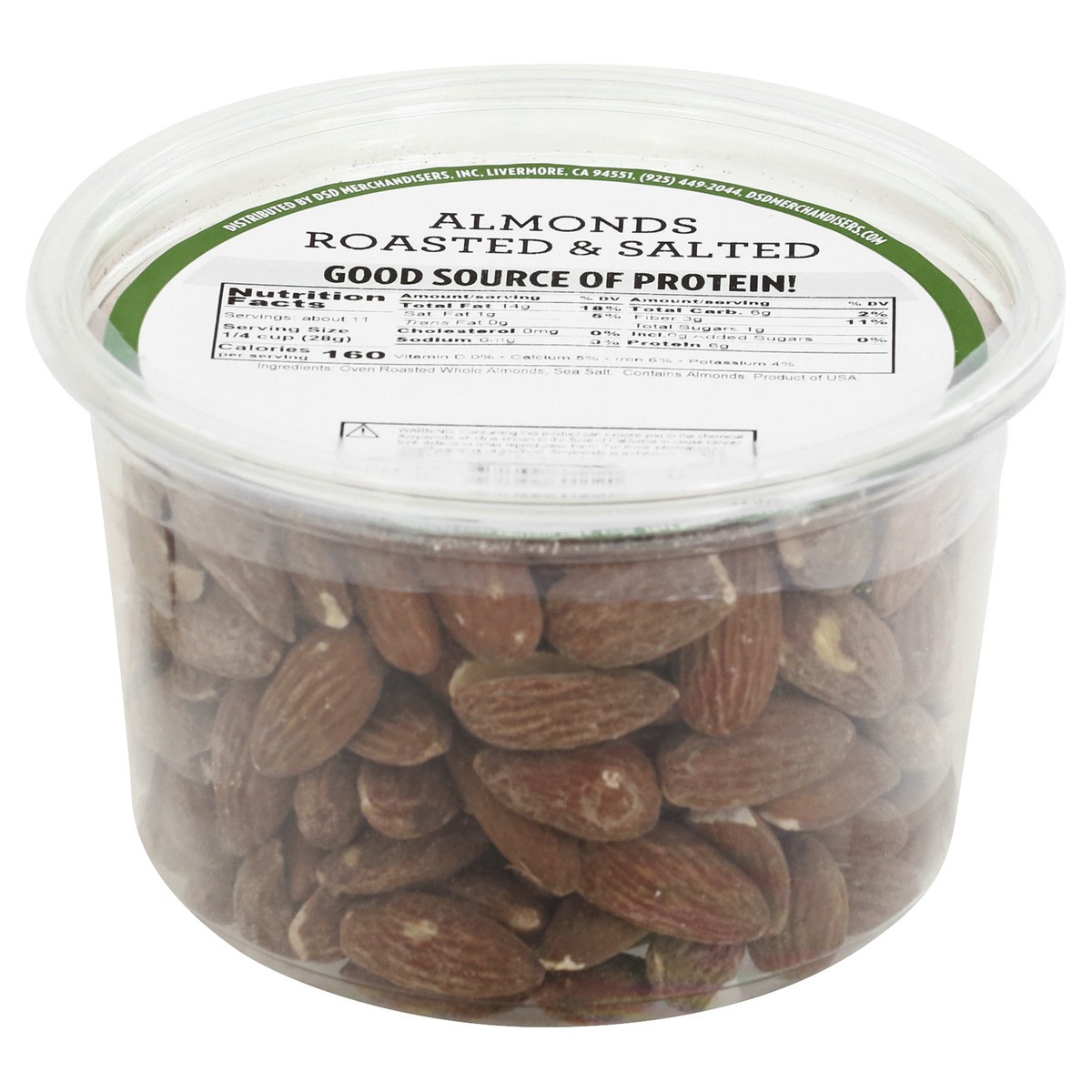 slide 12 of 13, DSD Merchandisers Roasted & Salted Almonds 11 oz, 