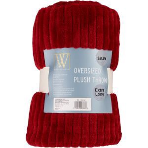 slide 1 of 1, Wayland Square Oversized Plush Throw Blanket, Red, 50 X 60 In, 1 ct