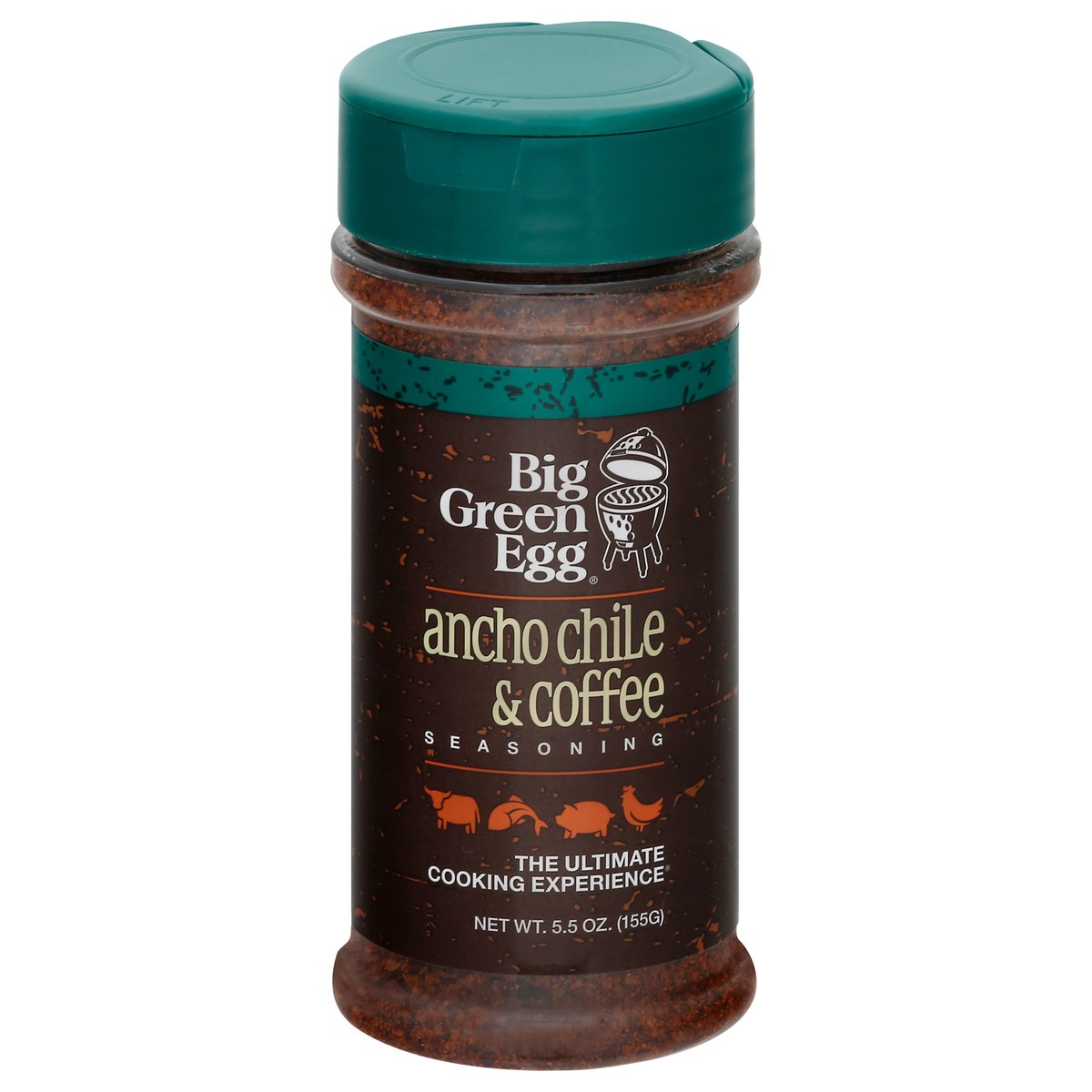 slide 1 of 13, Big Green Egg Ancho Chile & Coffee Seasoning 5.5 oz Bottle, 5.5 oz