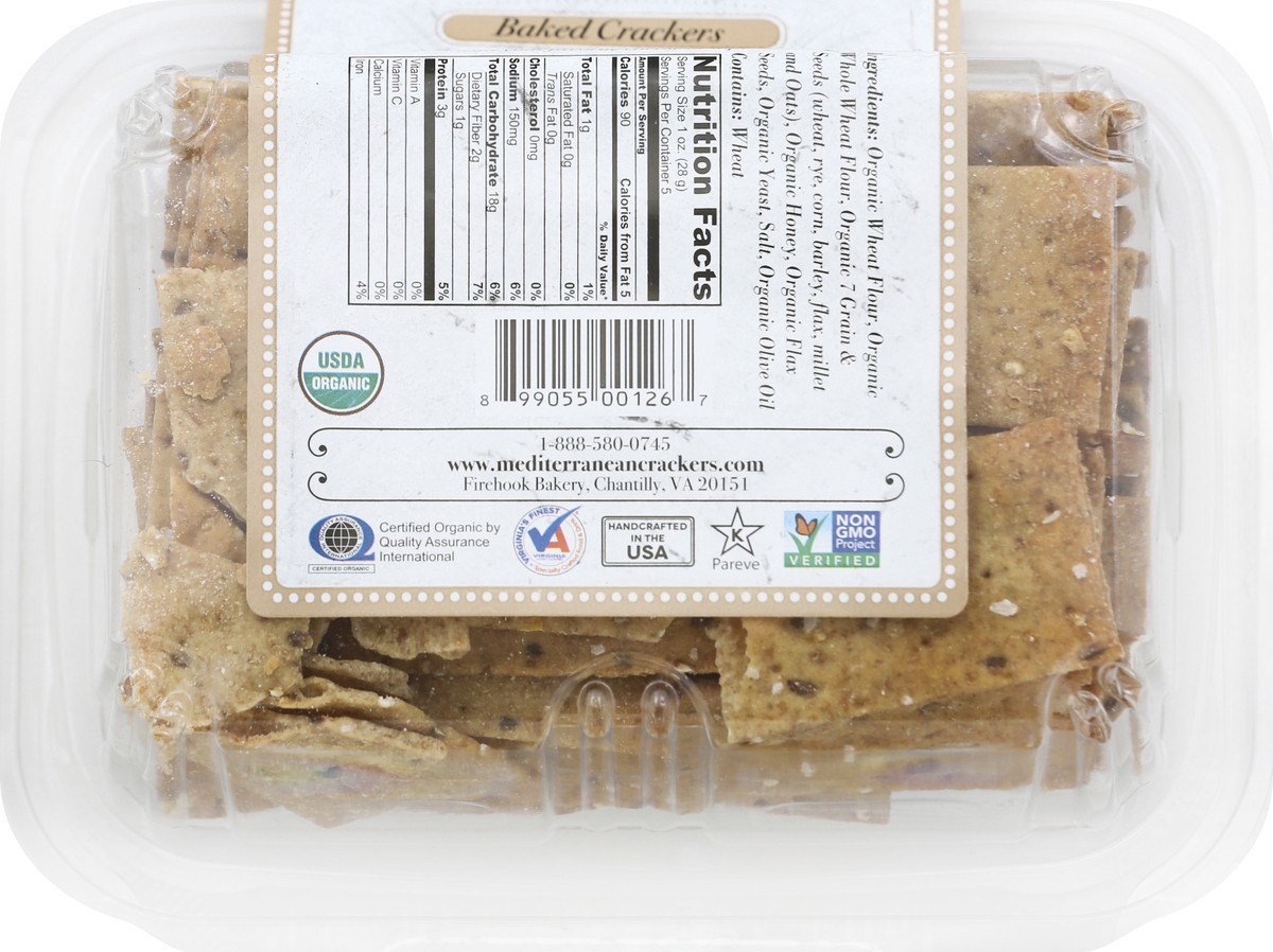 slide 4 of 12, Firehook Organic Multigrain Flax Mediterranean Baked Crackers, 5.5 oz