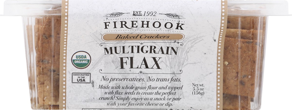 slide 1 of 12, Firehook Organic Multigrain Flax Mediterranean Baked Crackers, 5.5 oz