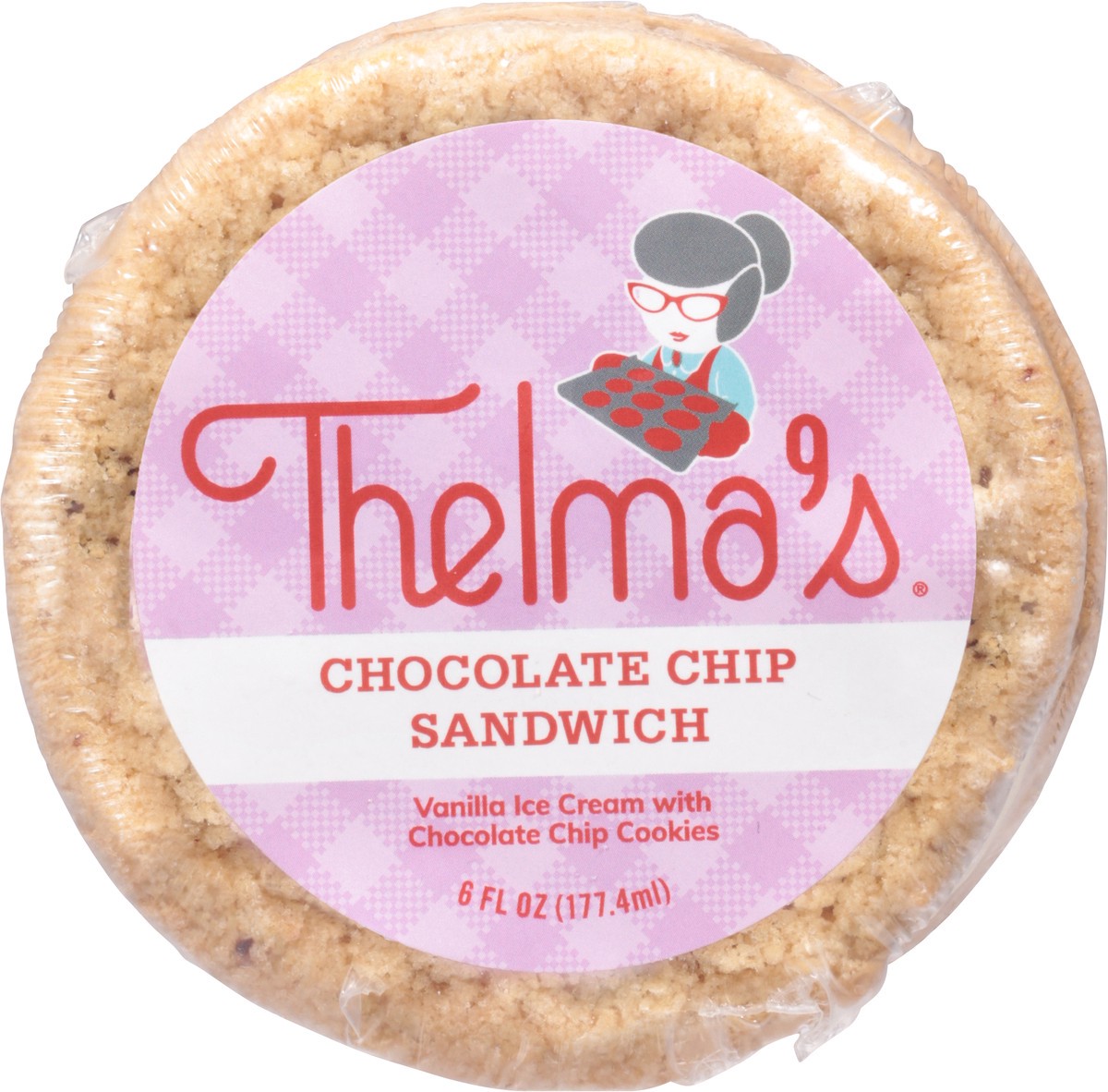 slide 2 of 13, Thelma's Chocolate Chip with Vanilla Ice Cream Sandwich 6 Fluid Ounce, 6 fl oz