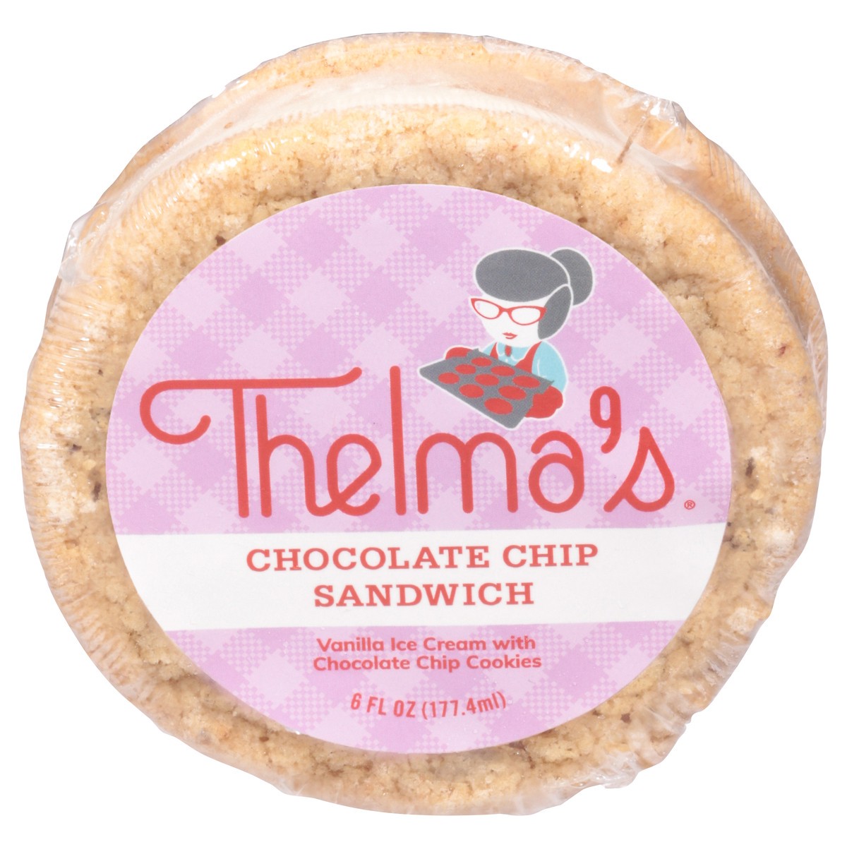 slide 6 of 13, Thelma's Chocolate Chip with Vanilla Ice Cream Sandwich 6 Fluid Ounce, 6 fl oz