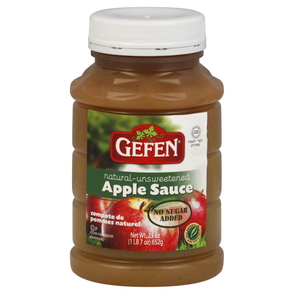 slide 1 of 1, Gefen Natural Unsweetened Apple Sauce, 23 oz