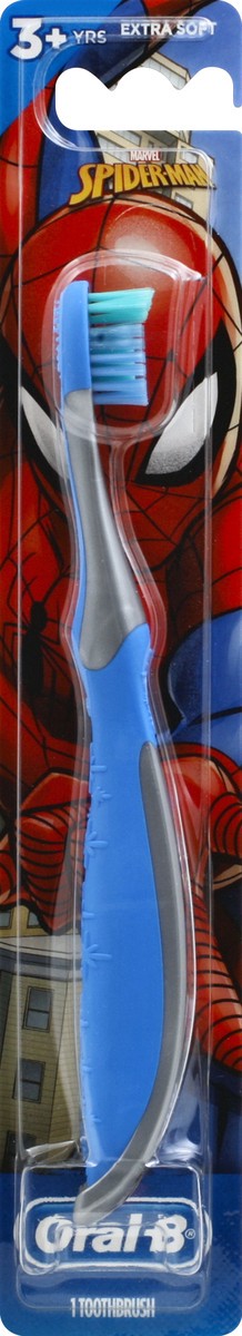 slide 5 of 7, Oral-B Kid's Manual Toothbrush featuring Marvel's Spiderman, Soft Bristles, for Children and Toddlers 3+, 1 count, 1 ct