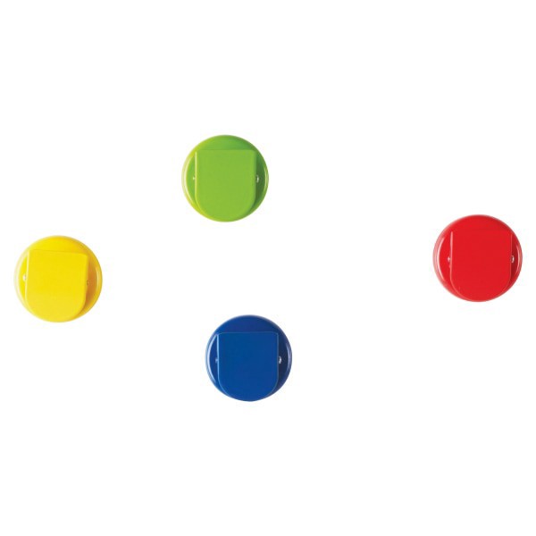 slide 6 of 8, Learning Resources Super Strong Magnetic Clips Set - 1.5"" Diameter - 50 Sheet Capacity - for Whiteboard, Folder - Assorted - 4 / Pack, 4 ct