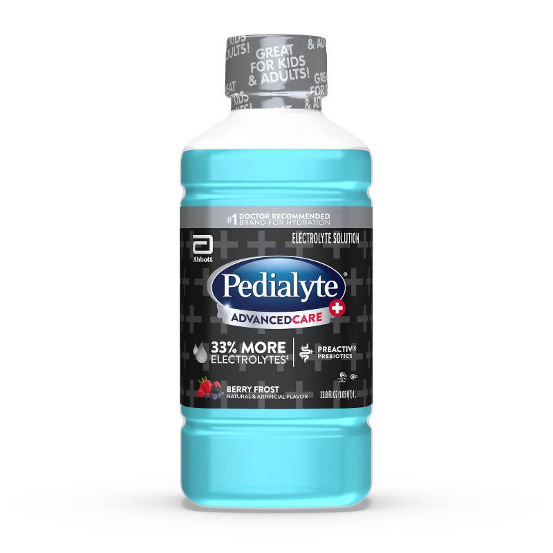 slide 1 of 9, Pedialyte Advanced Care Plus Electrolyte Solution Hydration Drink - Berry Frost - 33.8 fl oz, 33.8 fl oz