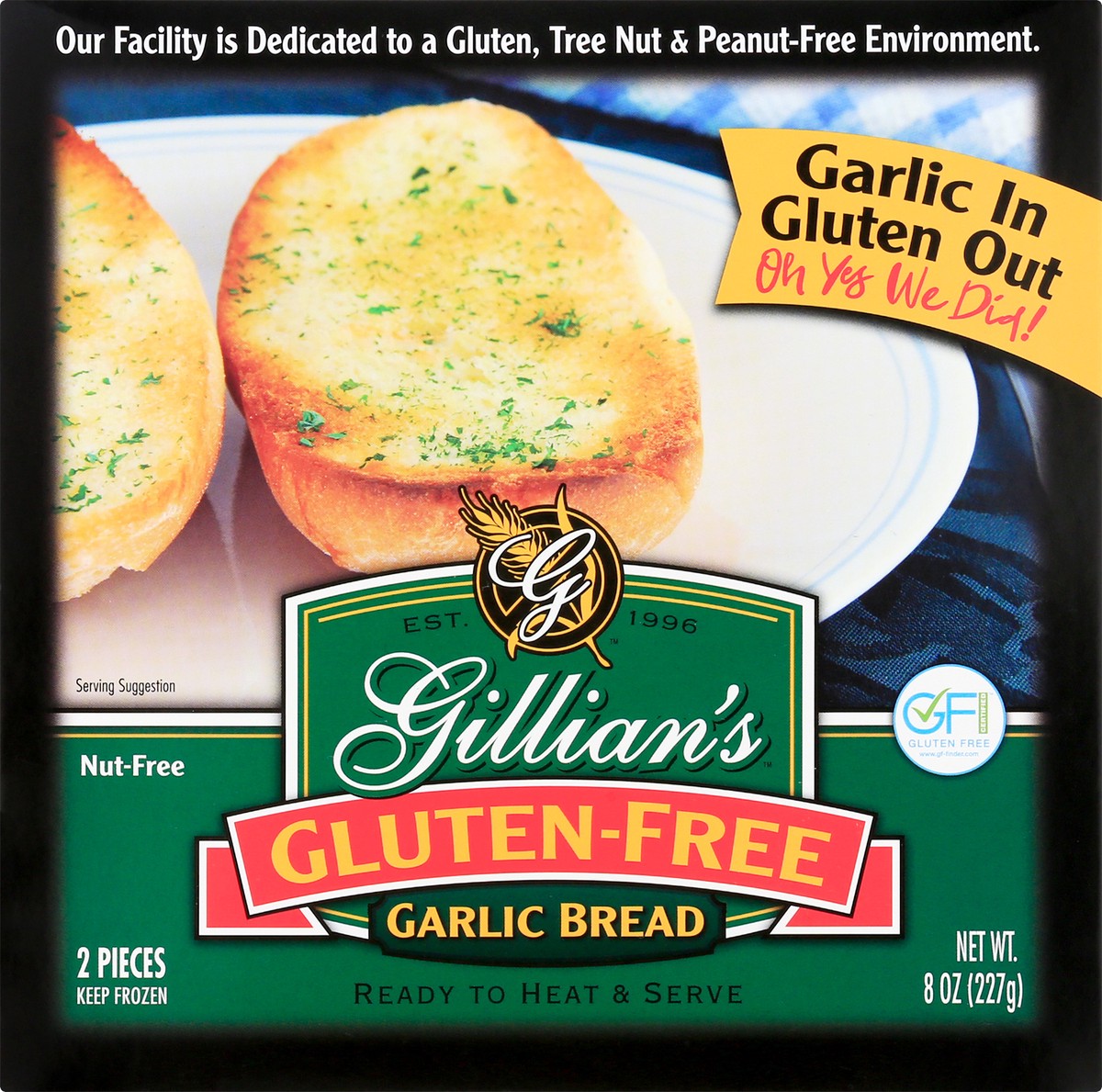 slide 12 of 13, Gillian's Gluten Free Garlic Bread 2 ea, 2 ct