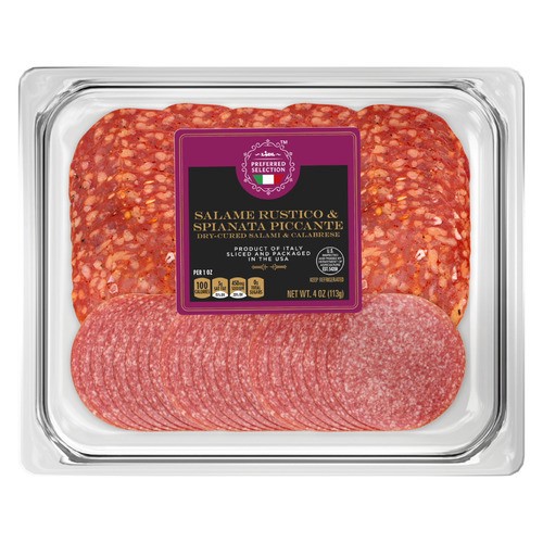 slide 1 of 1, Lidl Preferred Selection Italian salami rustico & spianata piccante, 4 oz