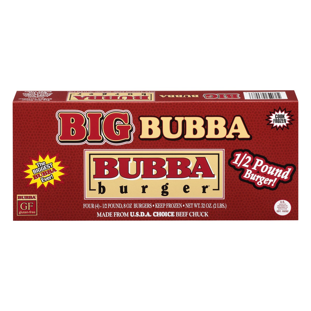 slide 1 of 12, BUBBA Burger Big Bubba 8oz Chuck Burgers 4 Ea., 4 ct