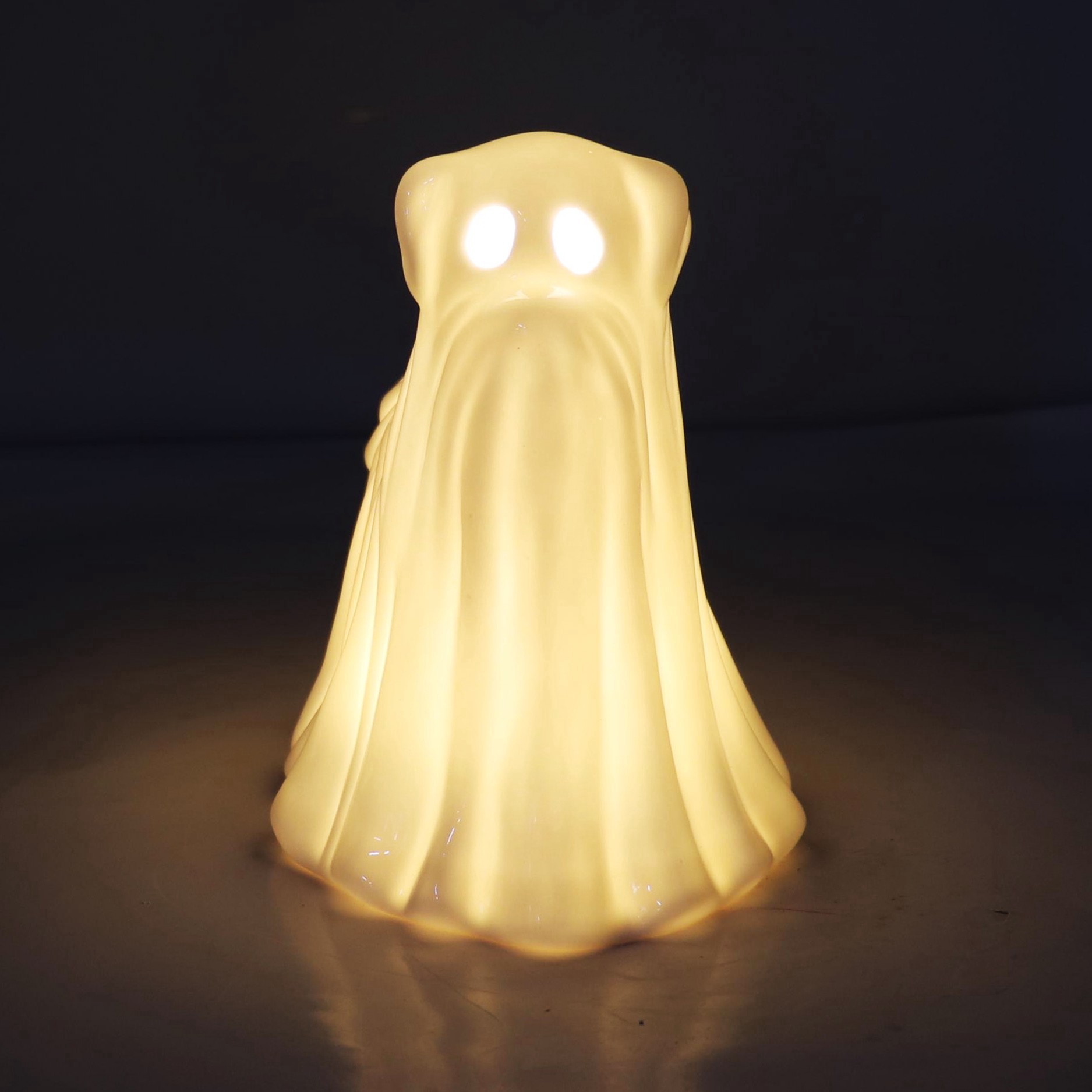 slide 2 of 6, 6.75" White Ghost Dog Pre-Lit Ceramic Tabletop Decor By Ashland, 6.75 in