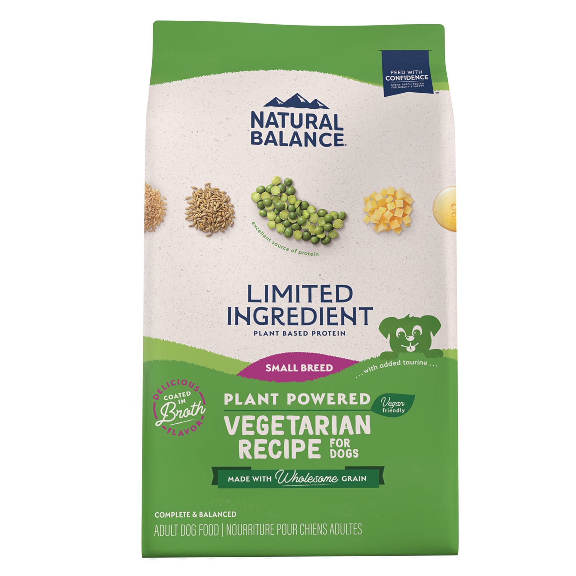 slide 1 of 1, Natural Balance Vegetarian Small Breed Adult Dog Food - Limited Ingredient, 12 lb