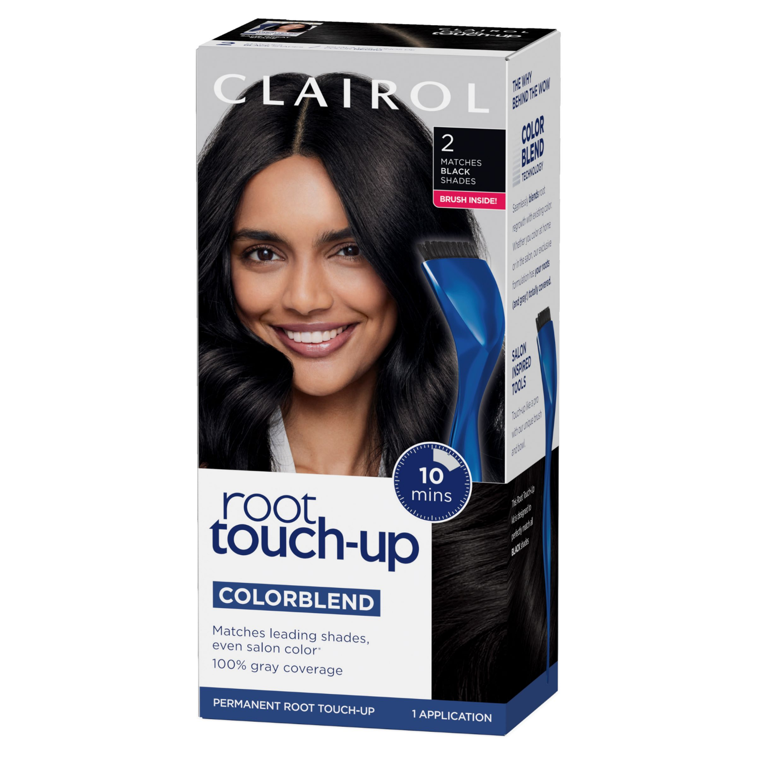 slide 4 of 5, Root Touch-Up Clairol Root Touch-up Permanent 2 Black Hair Color, 1 ct