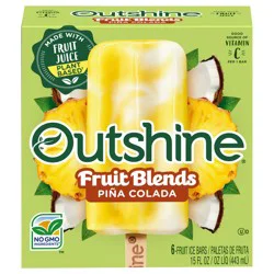 Outshine Pina Colada Fruit Blends Frozen Fruit Bars, 6 Count