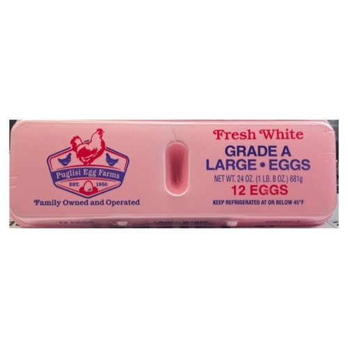 slide 1 of 1, Puglisi's Farm XL white eggs, 12 count, 12 ct