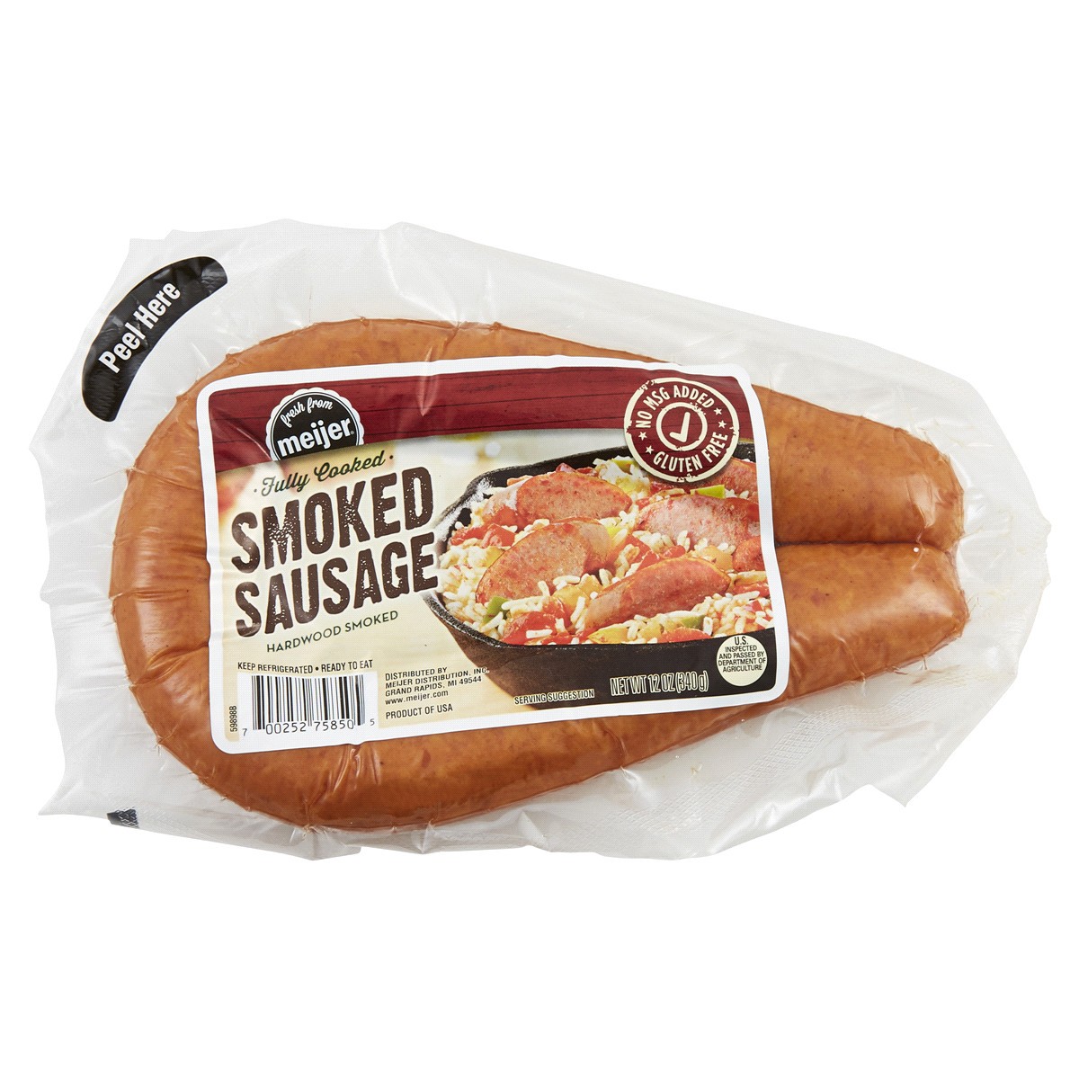 slide 1 of 5, Meijer Fully Cooked Smoked Sausage, 12 oz