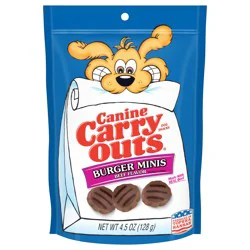 Canine Carry Outs Burger Minis Beef Flavor Dog Treats, 4.5oz Bag