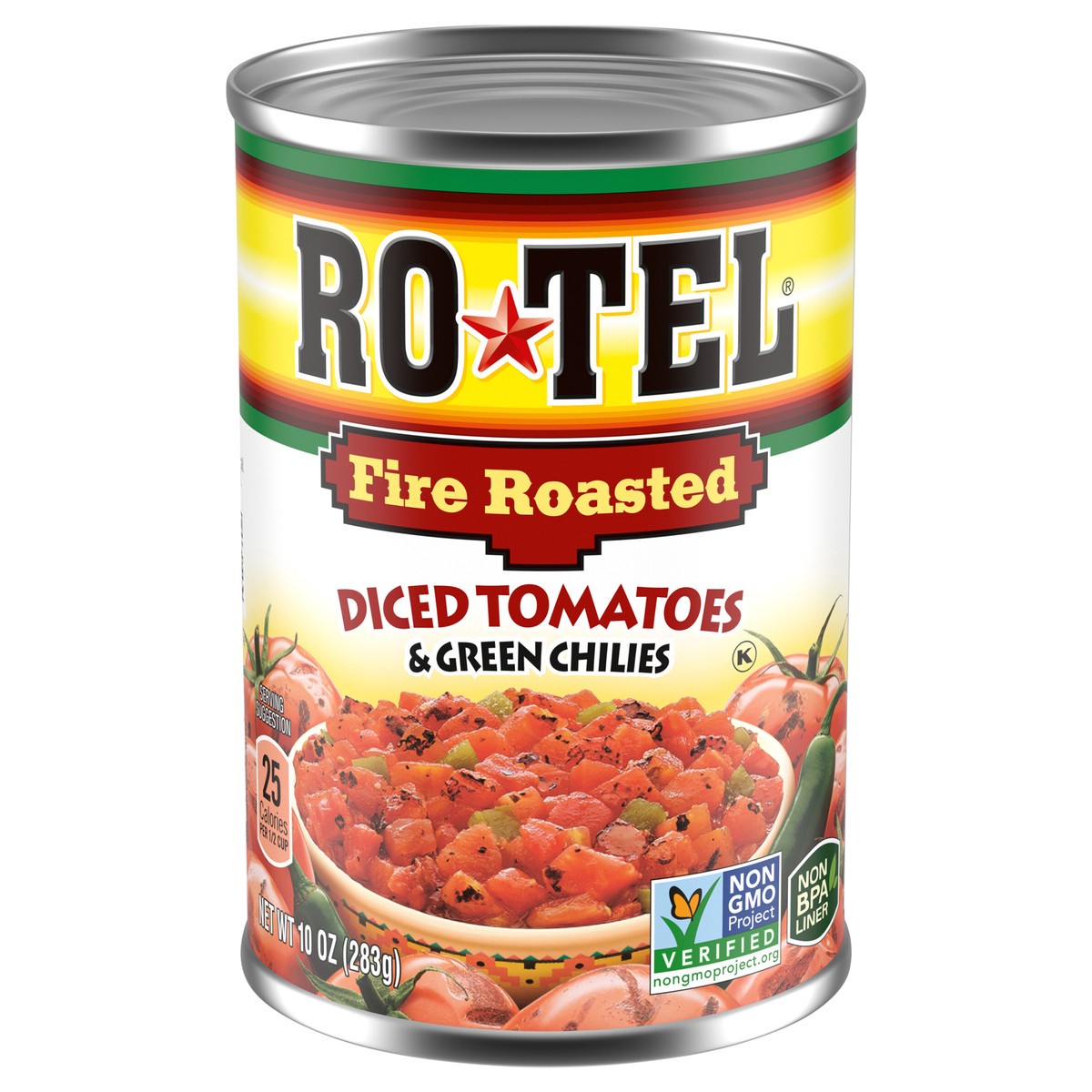 slide 1 of 20, Rotel Fire Roasted Diced Tomatoes & Green Chilies 10 oz, 10 oz