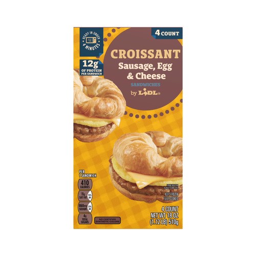 slide 1 of 1, frozen sausage egg & cheese croissants, 18 oz