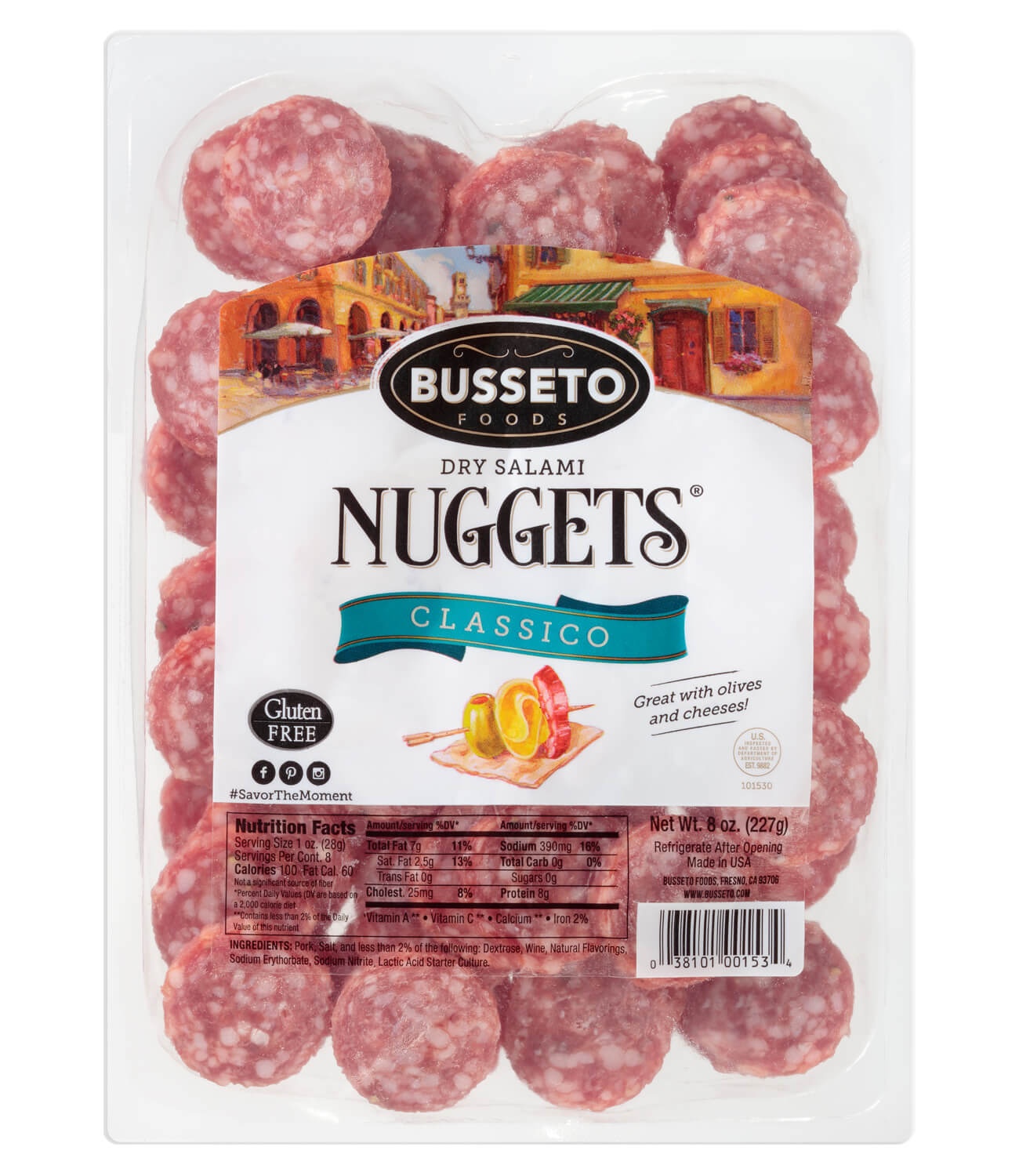 slide 1 of 1, Busseto Dried Salami Nuggets, 8 oz