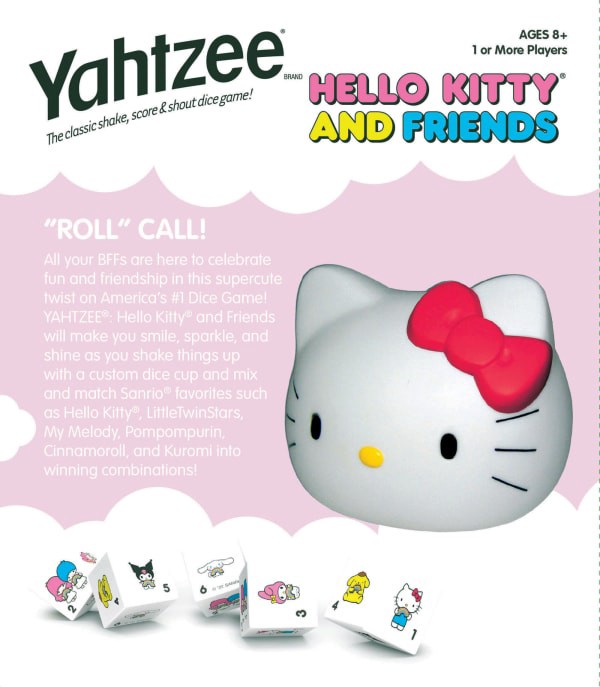 slide 14 of 17, YAHTZEE: Hello Kitty and Friends | Collectible Head Dice Cup | Classic Family Dice Game | Officially Licensed Sanrio Game & Merchandise, 1 ct