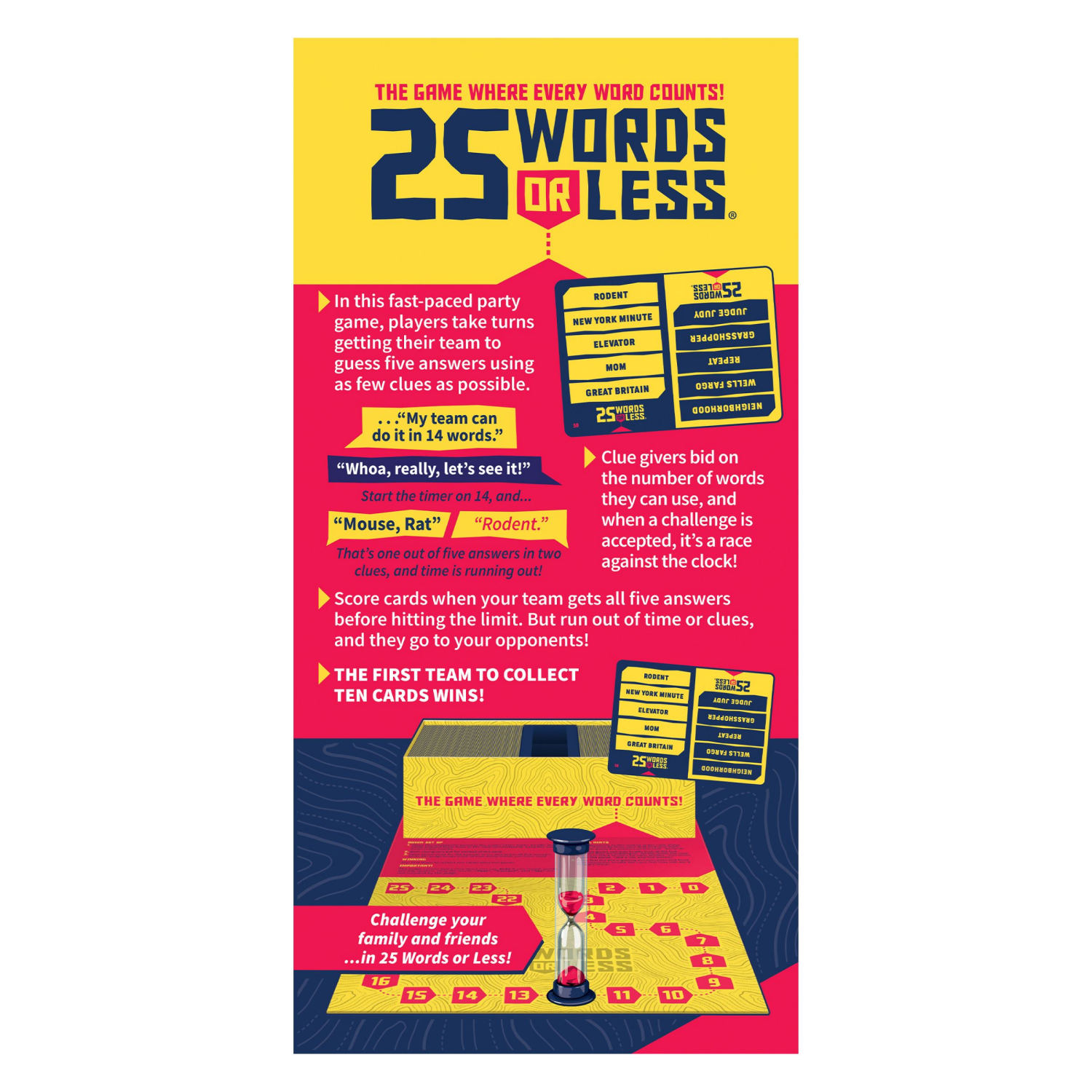 slide 2 of 2, 25 Words or Less Board Game, Fast-Paced Party Game for Families & Adults, Guess the Secret Words Before Time Runs Out, Includes 300 Cards, Timer & Countdown Board, Fun for Game Nights & Gatherings, 1 ct
