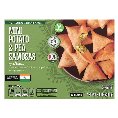 slide 1 of 1, frozen mini potato and pea samosas, 8.5 oz