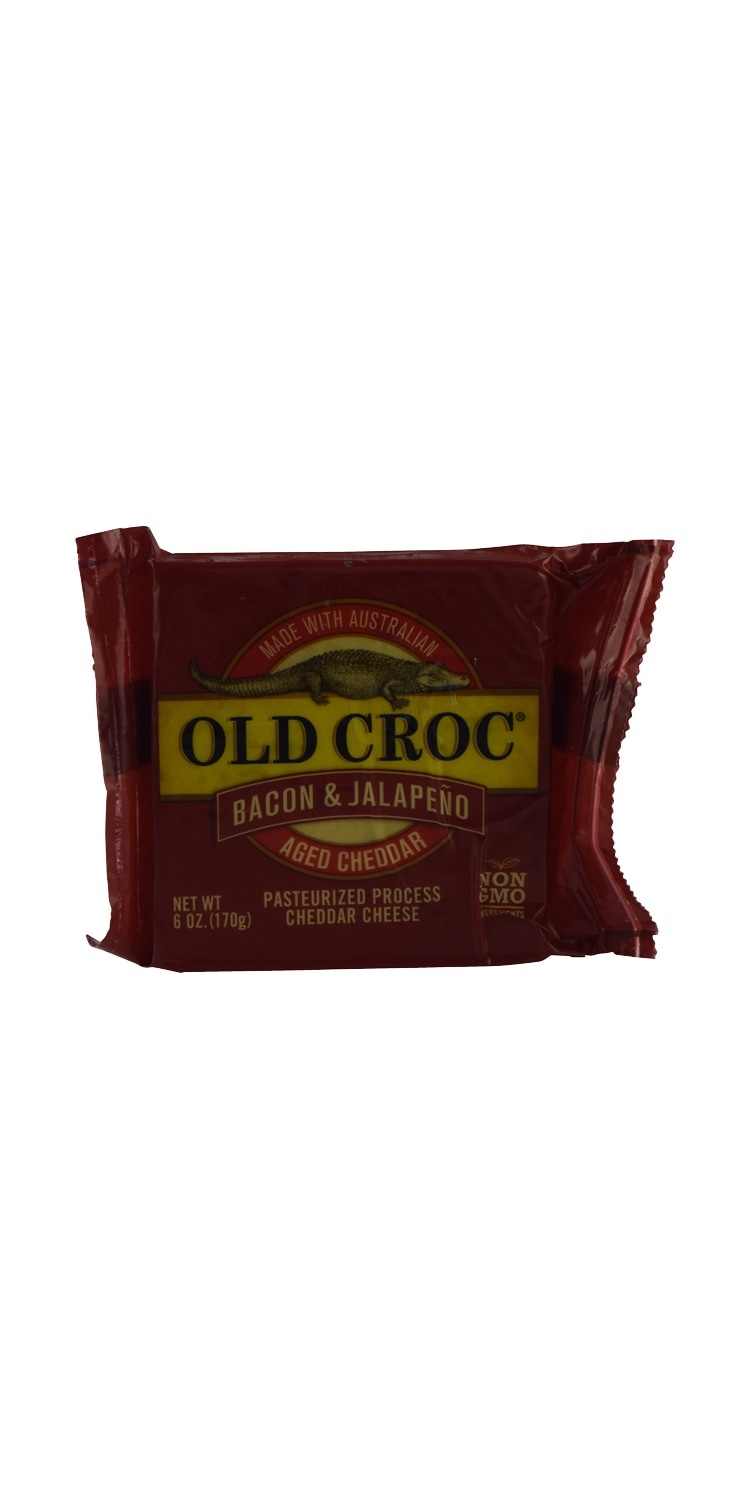 slide 1 of 1, Old Croc Bacon Jalapeno Cheese 6Z, 6 oz