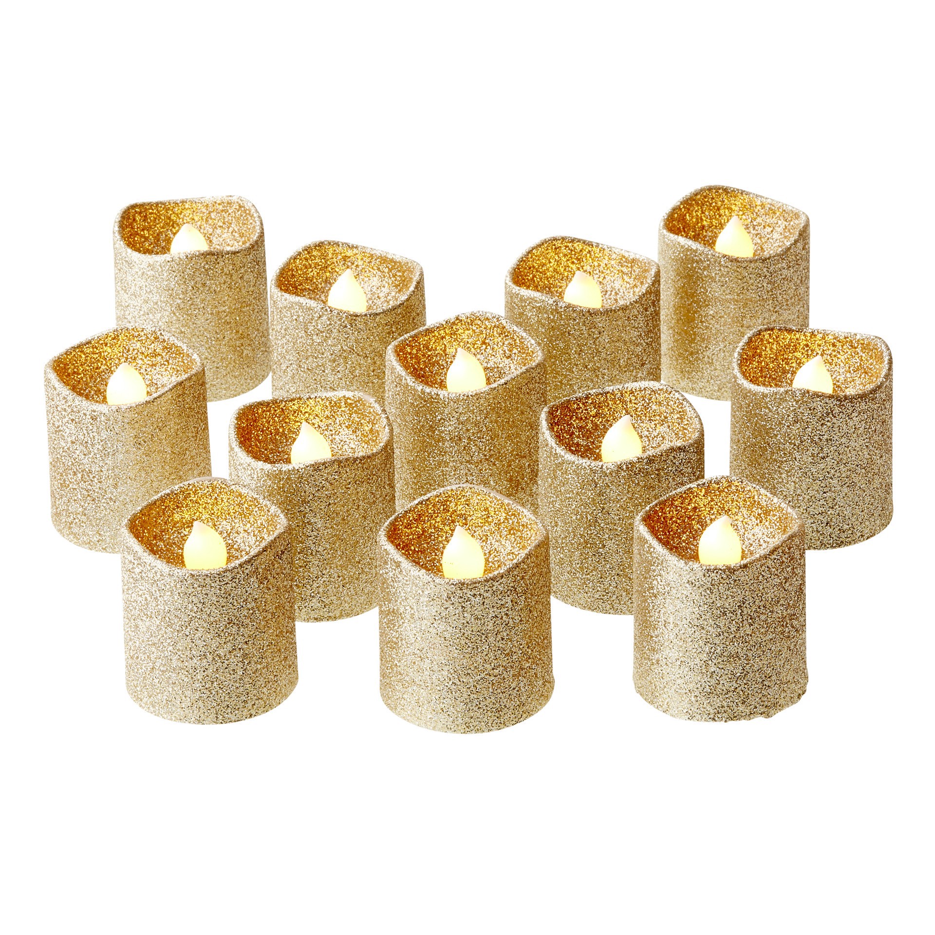 slide 3 of 8, Champagne Glitter Led Votive Candles By Ashland 12ct., 12 ct