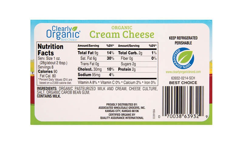 slide 2 of 2, Clearly Organic Cream Cheese Bar, 8 oz