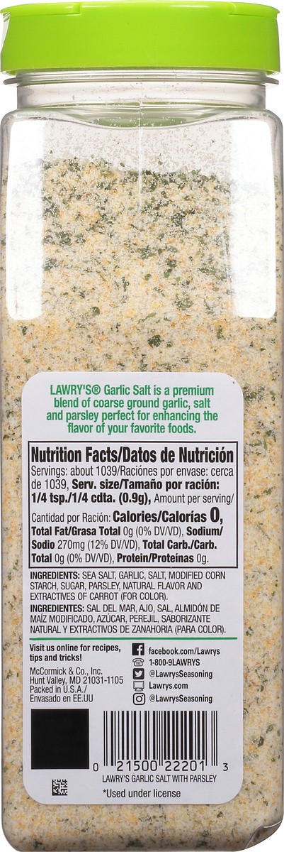 slide 2 of 9, Lawry's Coarse Ground Garlic Salt With Parsley, 33 oz, 33 oz