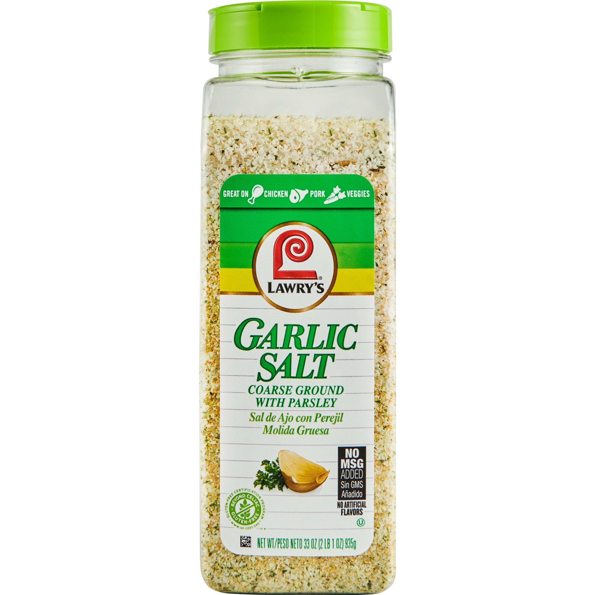 slide 1 of 9, Lawry's Coarse Ground Garlic Salt With Parsley, 33 oz, 33 oz