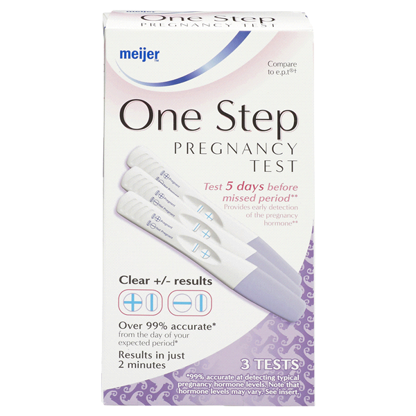 slide 1 of 3, Meijer One Step Pregnancy Test, 3 ct