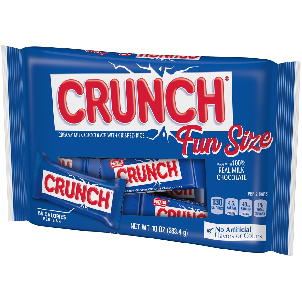 slide 4 of 8, Crunch Creamy Milk Chocolate with Crisped Rice Milk Chocolate Fun Size 10 oz, 10 oz