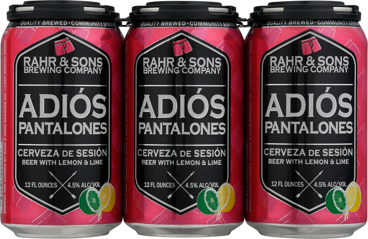 slide 5 of 9, Rahr & Sons Brewing Company Adios Pantalones Beer - 6pk/12 fl oz Cans, 72 oz