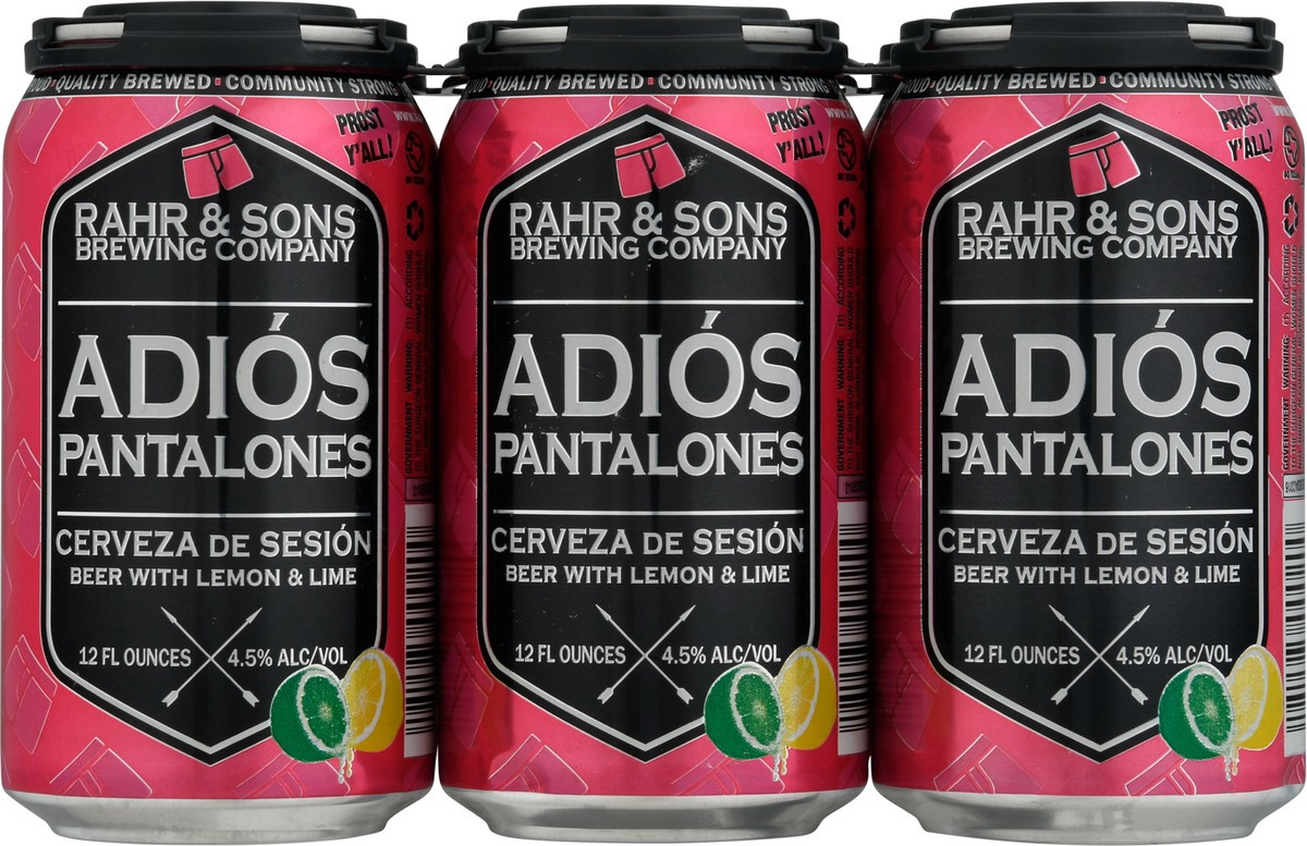slide 4 of 9, Rahr & Sons Brewing Company Adios Pantalones Beer - 6pk/12 fl oz Cans, 72 oz