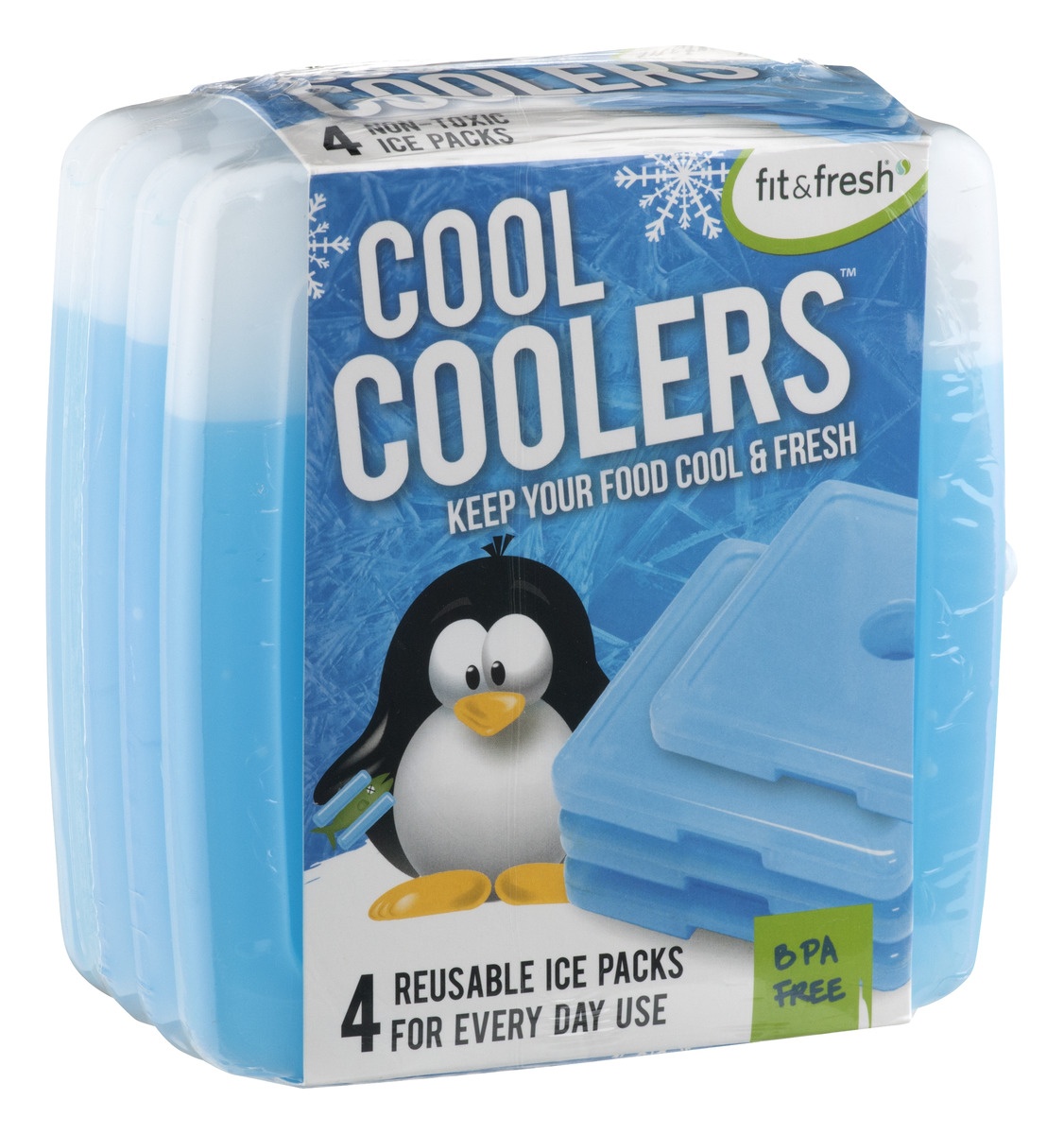 slide 2 of 9, Fit + Fresh Cool Coolers 4 Pack Ultra Slim Ice Packs 4 ea, 4 ct