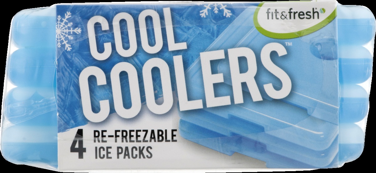 slide 7 of 9, Fit + Fresh Cool Coolers 4 Pack Ultra Slim Ice Packs 4 ea, 4 ct