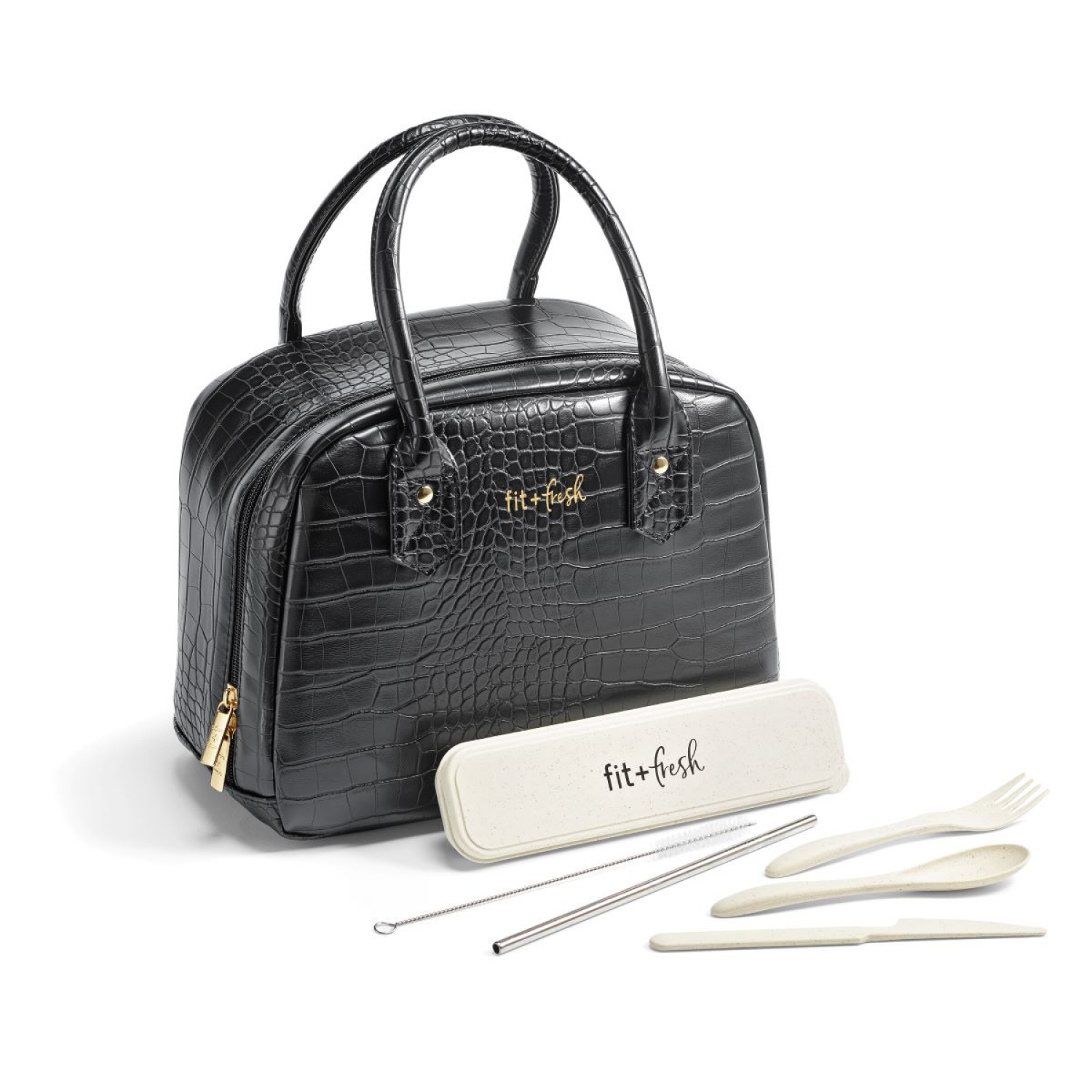 slide 1 of 1, FIT N FRESH Fit & Fresh Anniston Lunch Bag Kit - Black, 1 ct