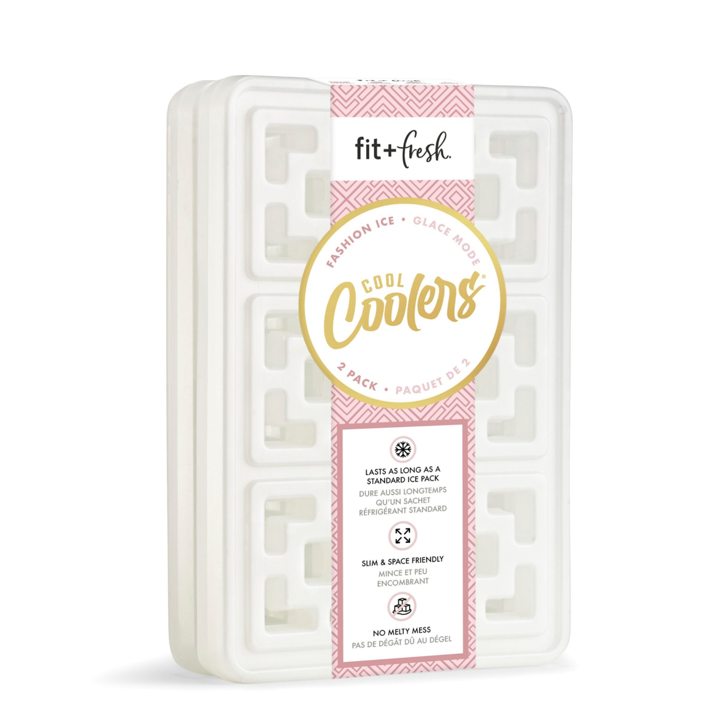 slide 1 of 1, FIT N FRESH Fit + Fresh Town Square Xl Ice 2 Pack - White, 2 ct