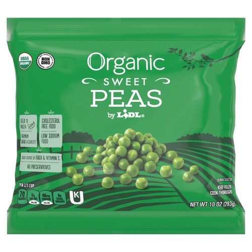 slide 1 of 1, frozen organic sweet peas, 10 oz