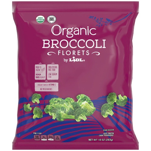 slide 1 of 1, organic frozen broccoli florets, 10 oz