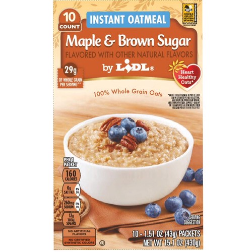 slide 1 of 1, instant oatmeal, maple & brown sugar, 10 ct; 1.51 oz